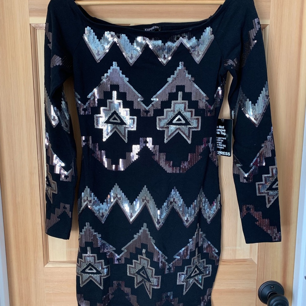 Express Sequin Bodycon Dress